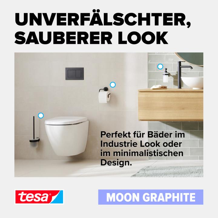 Produktbild tesa ® MOON Doppel-Handtuchstange in Graphite