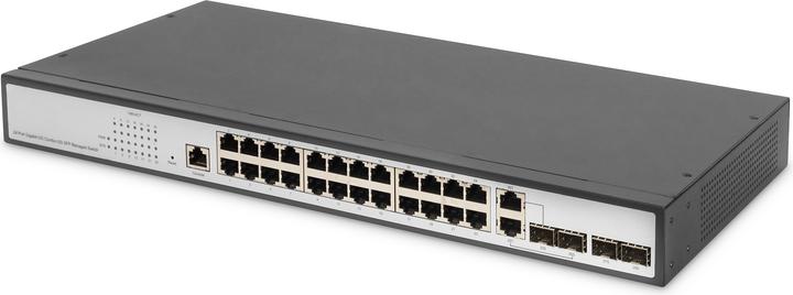 Produktbild Digitus Gigabit Ethernet Layer 2 Switch, 24-Port, 2x RJ45/SFP-Combo + 2 x SFP Uplink-Ports (28 Ports)
