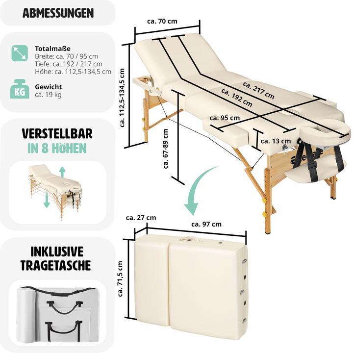 Immagine prodotto tectake Lettino da massaggio a 3 zone