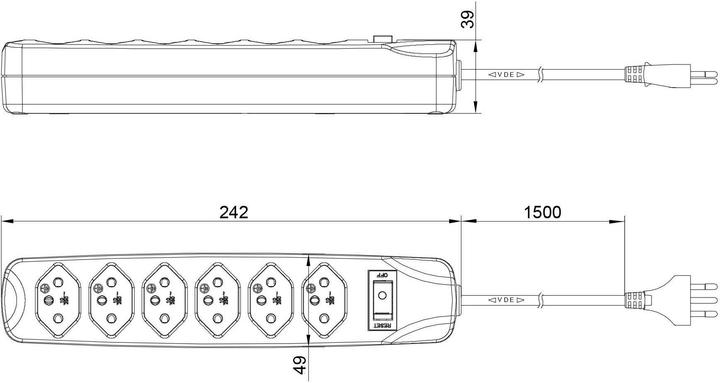 Actual product image Furber Connector strip 6xT13, white (6 x, Type 13, 1.50 m)