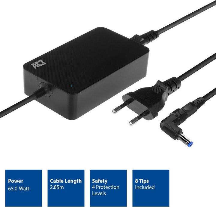 Image du produit Chargeur d'ordinateur portable de taille réduite 65W (pour les ordinateurs portables jusqu'à 15,6 (65 W)