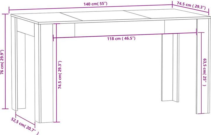 Actual product image VidaXL Georgie (140 x 74.5 x 76 cm)