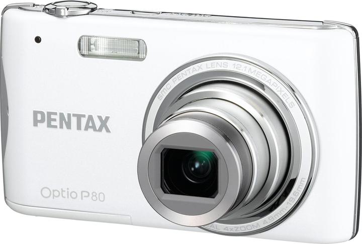 Pentax Optio P80, 12 MPixel, 4x WW-Zoom, HD-Movie, Weiss (1/2,3'')