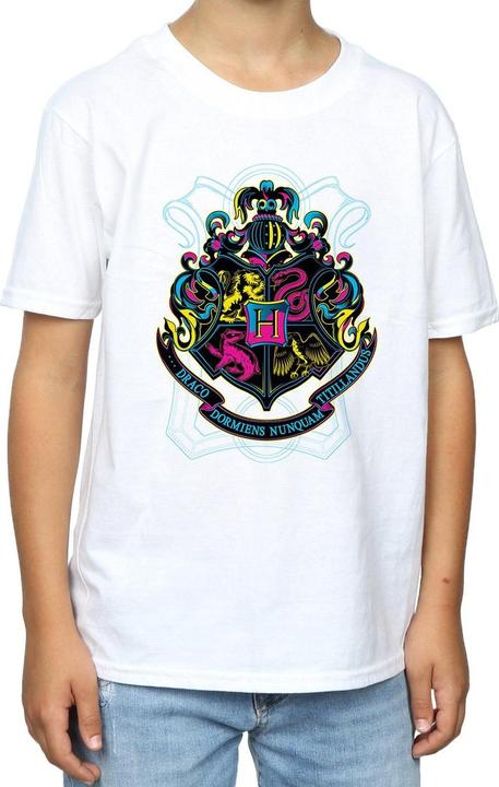 Actual product image Boys Neon Hogwarts Crest T-Shirt (128)