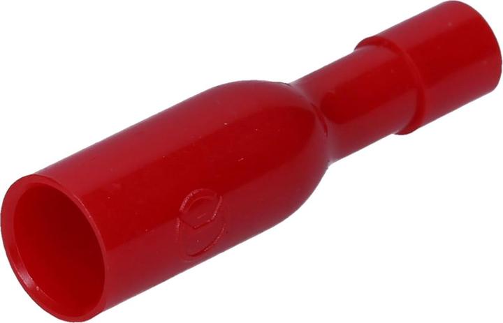Kalitec 100 Stück RHVR4 Rundsteckhülsen rot 0,5mm - 1,5mm² I isoliert I 4mm Durchmesser I 23mm lang
