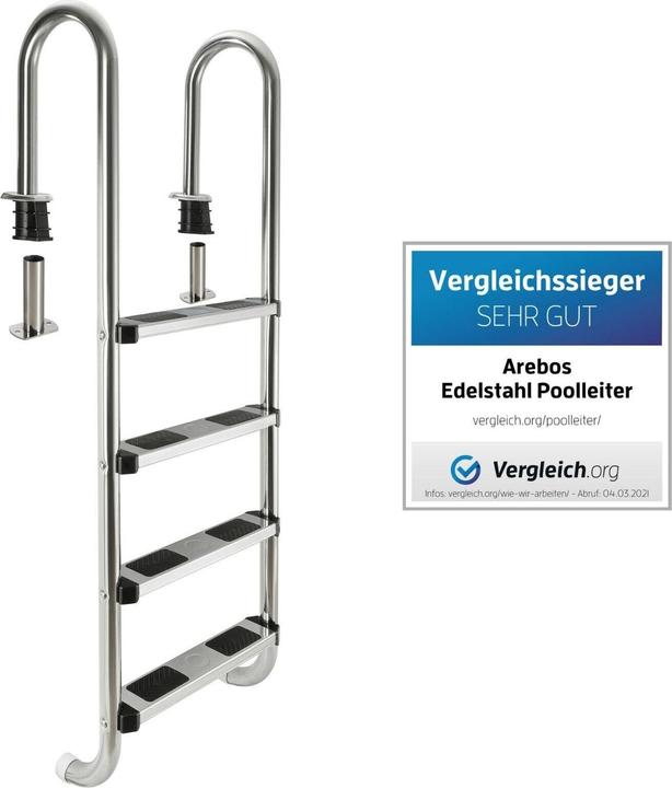 Actual product image Arebos Stainless steel pool ladder