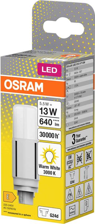 Produktbild Osram Dulux D (G24d, 5.50 W, 640 lm, 1 x, E)