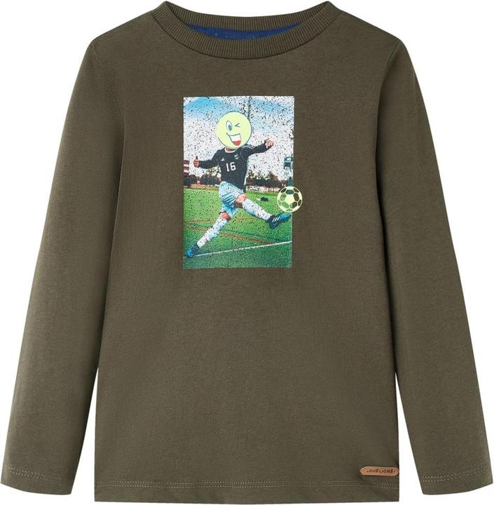 Immagine prodotto VidaXL Camicia da bambino a maniche lunghe kaki 128,Materiale: 100 (128)