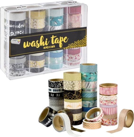 Produktbild Grafix Washi Tape im Vorratsbehälter, 40 Stück