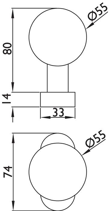 Actual product image Hermat Framed door knob 2085 ( 3000267271 ) Material stainless steel 60 fixed-rotary (Door knob)
