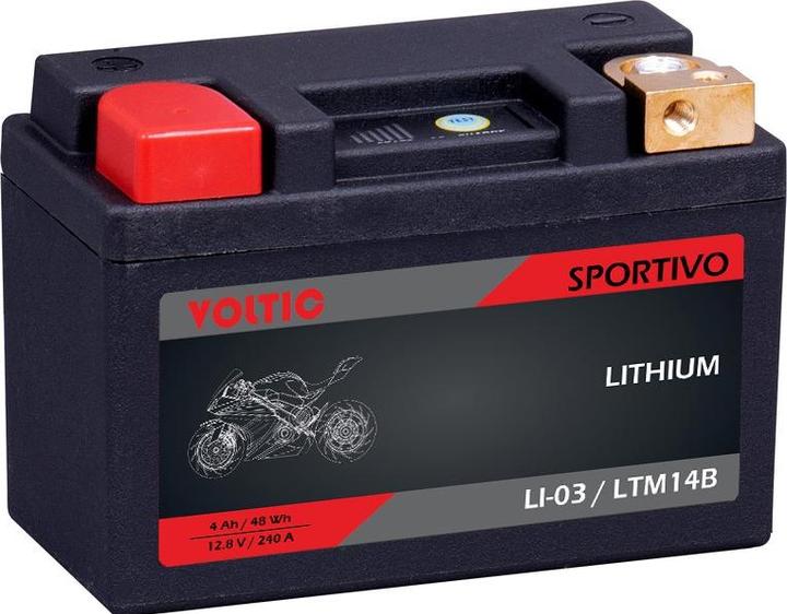 Image du produit Voltic Sportivo LI-03 YT12B-BS Batterie moto lithium 4Ah LTM14B (12 V, 4 Ah, 240 A)