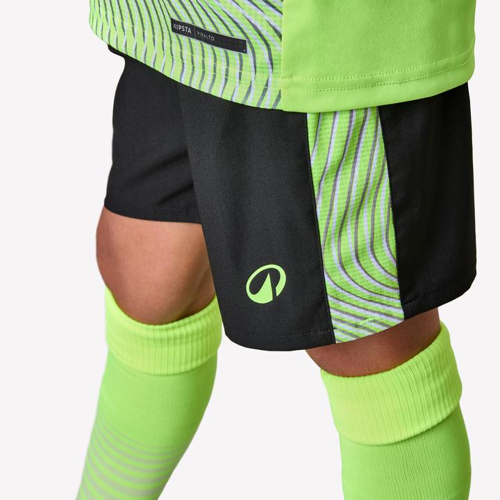 Actual product image Kipsta Kinder Fussball Shorts - VIRALTO Wavy schwarz/gelb (140)