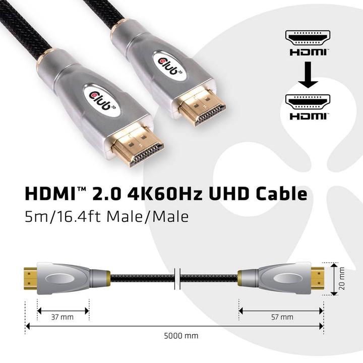 Immagine prodotto Club 3D HDMI (Typ A) — HDMI (Typ A) (5 m, HDMI)