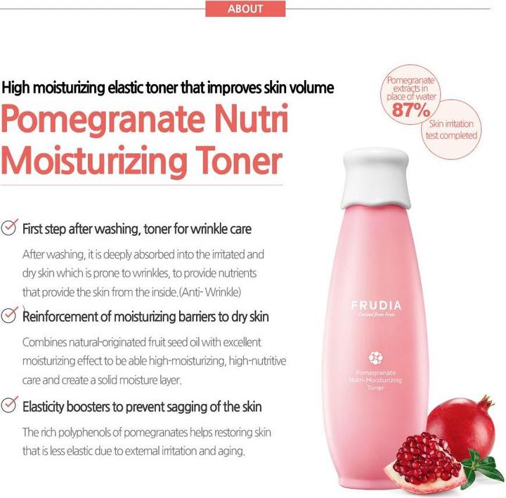 Image du produit Frudia Nutri-Moisturizing Toner Pomegranate Nourishing And Moisturizing Toner 195Ml (195 ml)