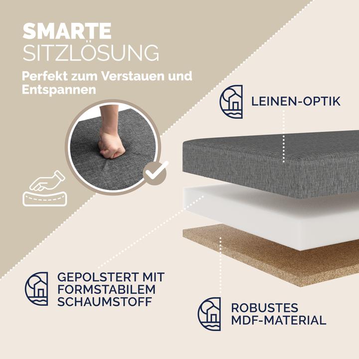 Produktbild Casaria Sitztruhe mit Stauraum (80 cm)