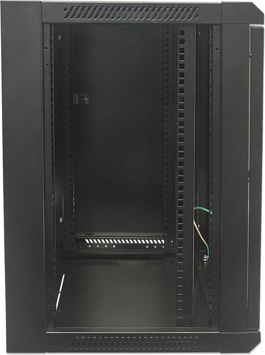 Actual product image Intellinet 19 inch wall-mounted enclosure 19" wall-mounted distributor, 9U, 450mm deep, black (9 RU, 19 inch rack)