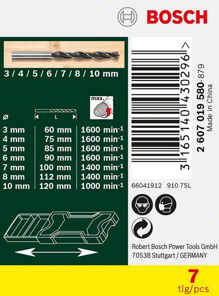 Produktbild Bosch Zubehör Mini-X-Line-Holzbohrer-Set, 7-teilig (8 mm, 10 mm, 4 mm, 3 mm, 5 mm, 6 mm, 7 mm)