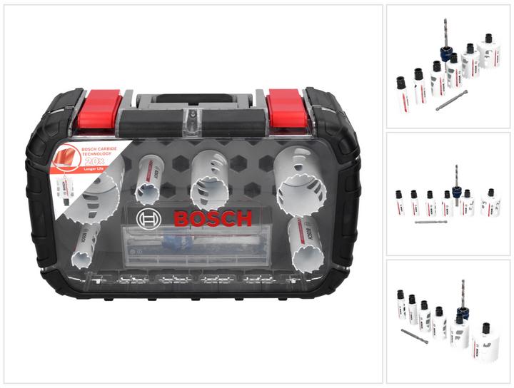 Actual product image Bosch Professional Zubehör Hole saw set Universal. Endurance for Heavy Duty.Carbide. 8-pcs. (22 mm, 25 mm, 35 mm, 40 mm, 68 mm, 51 mm)