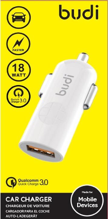 Productafbeelding Budi USB Ładowarka, 18W, QC3.0 (Biały)
