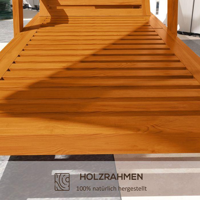Immagine prodotto Swisshandel24 Lettino prendisole, lettino da giardino in legno, lettino Relax resistente alle intemperie, carico (66 cm)