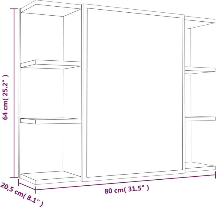 Produktbild VidaXL Despo (80 x 20.5 x 64 cm)