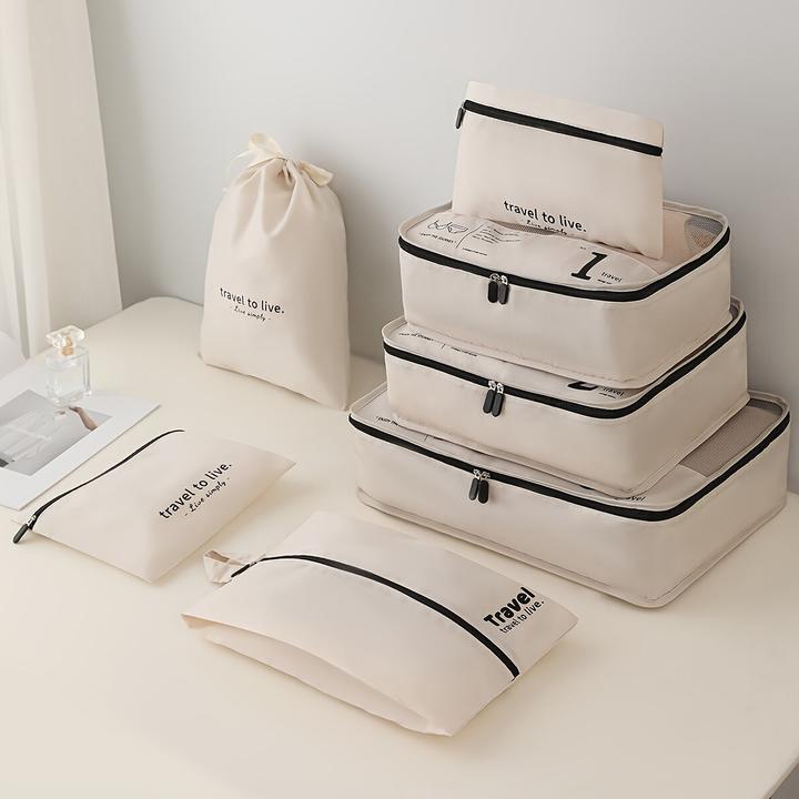 Produktbild Only-Bags.Store 7 Stück Packwürfel für Koffer, leichtes Reisegepäck Packing Organizer, Kompression Lagerung Schuhe