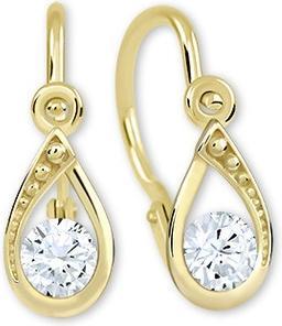 Brilio Charming gold earrings with clear crystals 236 001 01016