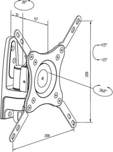 Image du produit Multibrackets VESA bras flexible 360 (Mur, 32", 15 kg)