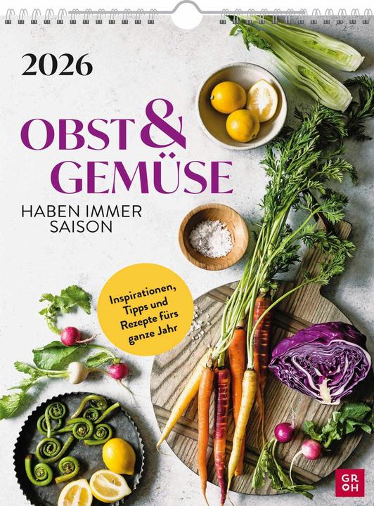 Immagine prodotto Wochenkalender 2026: Obst und Gemüse haben immer Saison (13,5 x 21 cm, Copertina rigida, Tedesco)