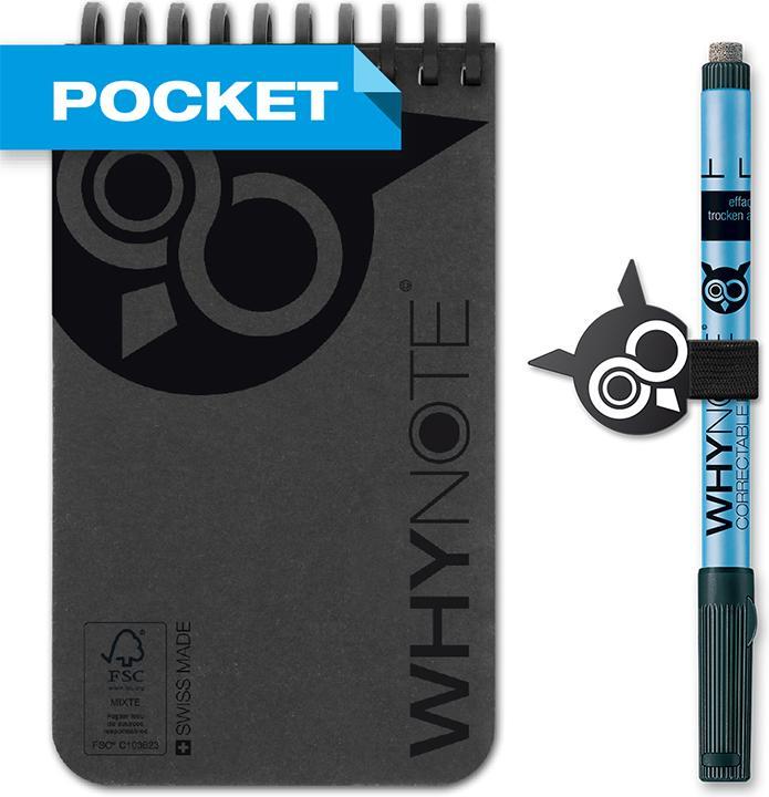 Produktbild Whynote Notizbuch A6 WNPBOK01 starter-kit, schwarz (A6, Liniert, Blanko, Harter Einband)