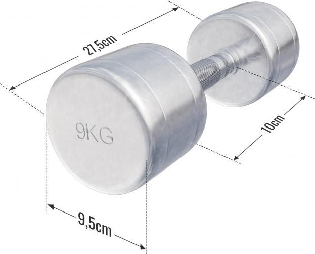 Actual product image Gorilla Sports Chrome dumbbells (2 x 9 kg)