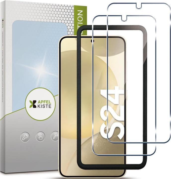 Image du produit Apfelkiste - Panzer Glas Displayschutzfolie mit Montagerahmen (2er Set) (2 pièce(s), Samsung Galaxy S24)