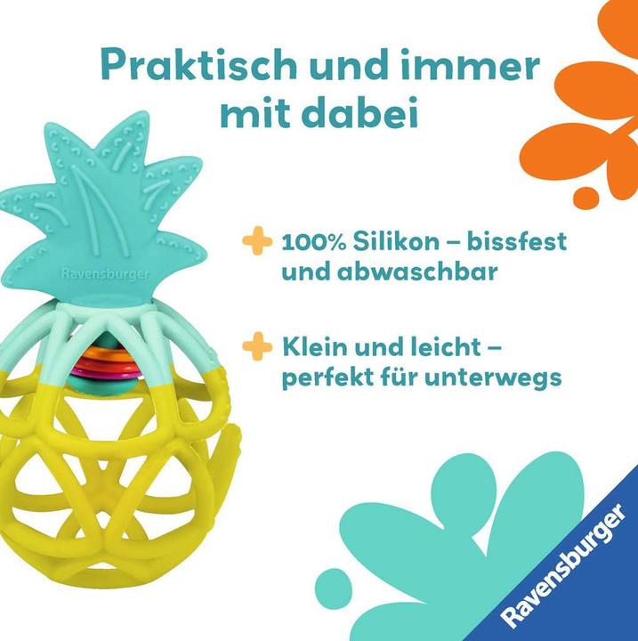Image du produit Ravensburger 4869 hochet play+ : ananas, aide à la dentition, silicone Jouets pour bébé dès 0 ans