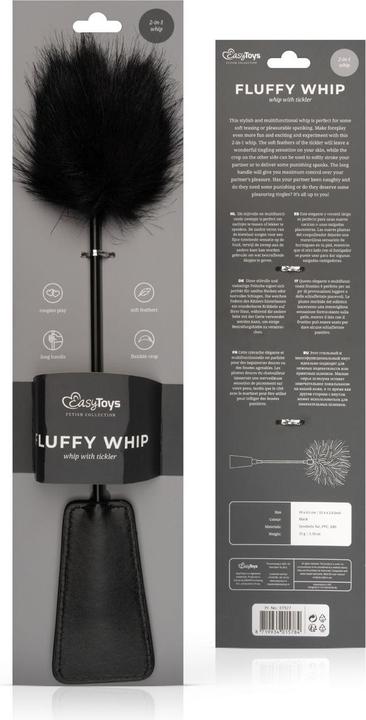 Actual product image Fetish Collection Fluffy Tickler and Whip in 1 - Black