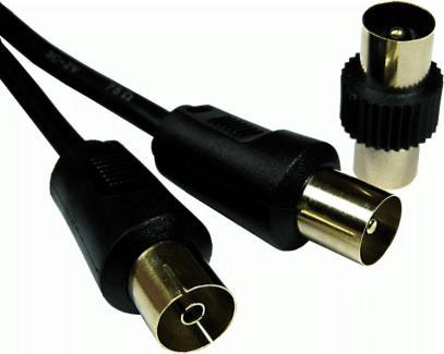 Cables Direct CDL 2m TV Ext with Male Coup-Blk (2 m)