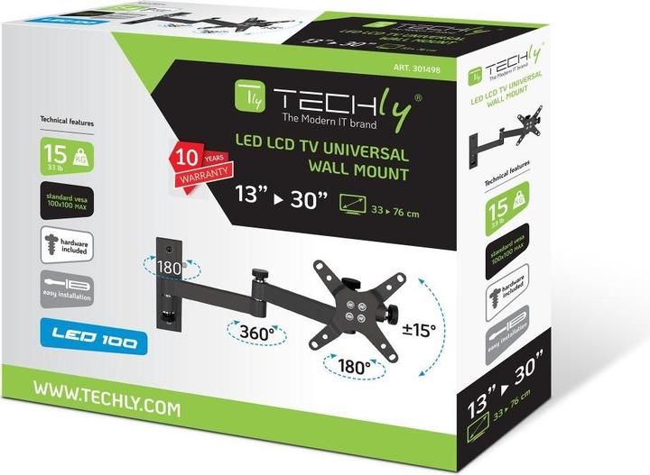 Produktbild Techly Tiltable Wall Bracket (Wand, 30", 15 kg)