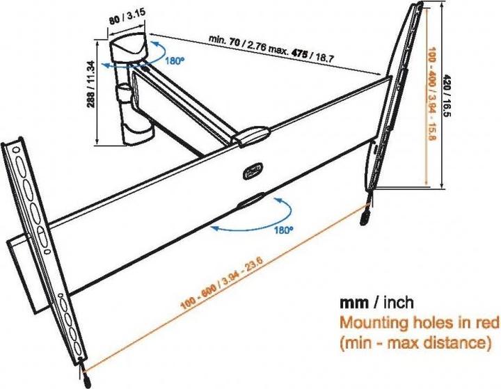 Immagine prodotto Vogels Base 25 L (Muro, 65", 45 kg)