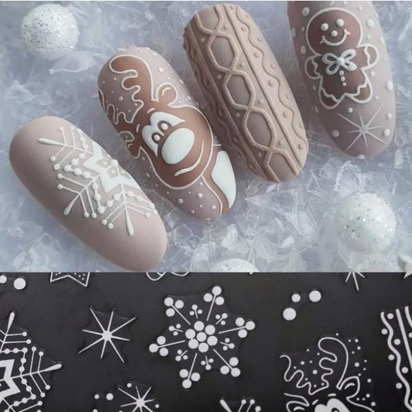 Produktbild Nagellack24 Nail Art Sticker selbstklebend - Weihnachten Roségold