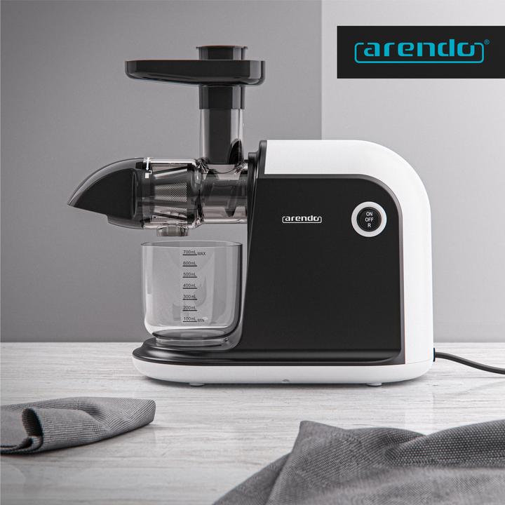 Produktbild Arendo Slow Juicer 150 W, Gemüse & Obst Entsafter elektrisch, Edelstahl, 700ml Saftkanne 1,5l Restebehälter