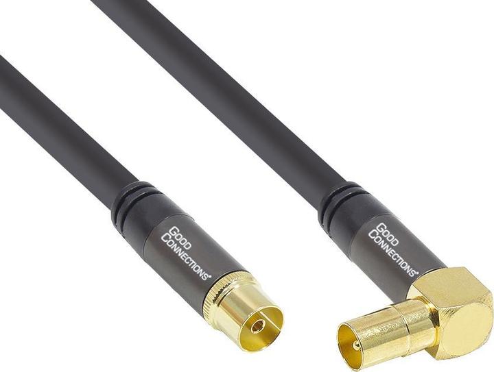 Immagine prodotto Good Connections Cavo antenna SAT SmartFLEX, IEC/coax maschio angolato a femmina, placcato oro, quadruplo schermo (120 dB, Cavi antenna)