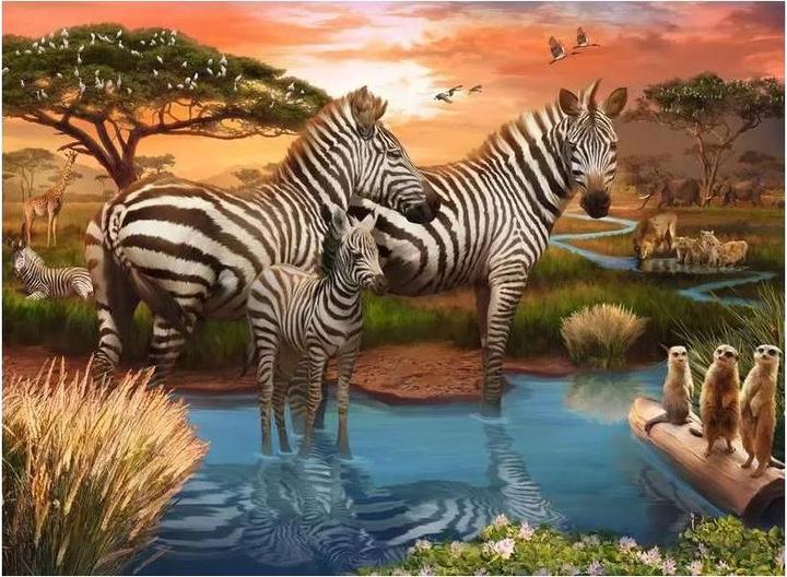 Actual product image Ravensburger Zebras at the waterhole (500 pieces)