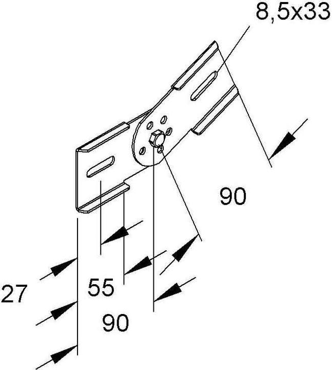 Immagine prodotto Niedax NIE KGV60E3 Connettore a cerniera verticale H60mm in acciaio inox