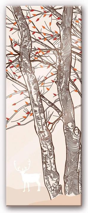 Produktbild Trenddeko Hirsch im Wald Illustration - Panorama (75 x 200 cm)