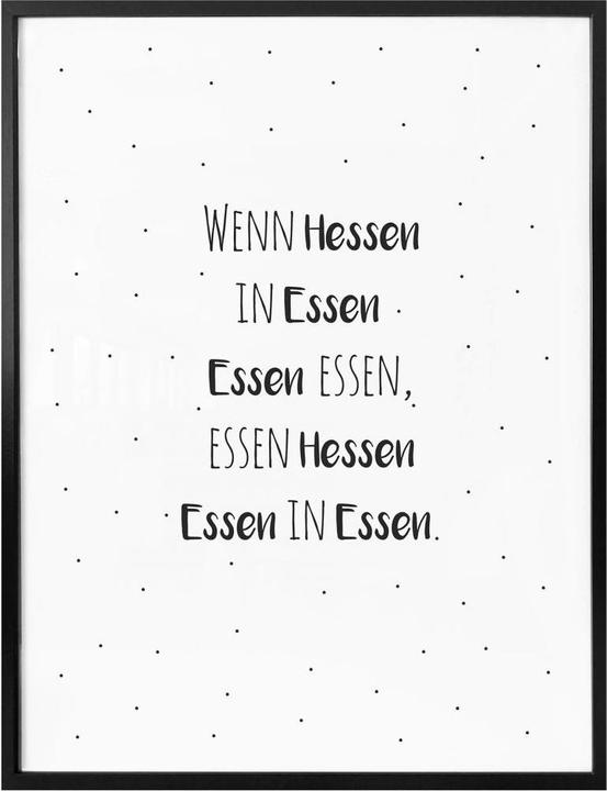 Produktbild Trenddeko Zungenbrecher - Wenn Hessen essen (50 x 60 cm)