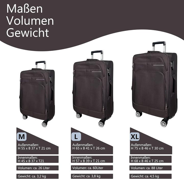 Produktbild My Travel Bag 3-teiliges Koffer-Set (88 l, Handgepäck (bis 50l), M (50 - 90l))