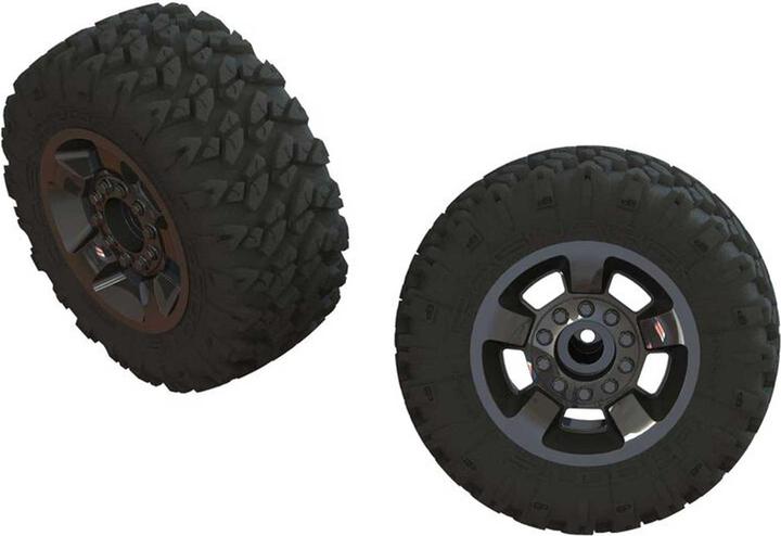 Arrma AR550053 Ragnarok Mt' Tire ST Glued(Blk Chrome)(2)