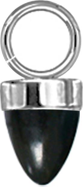 Immagine prodotto Star Piercing Anhänger silber ein Kegel schwarzer Onyx Stein (senza ottone, Acciaio chirurgico 316L, Mnerale)