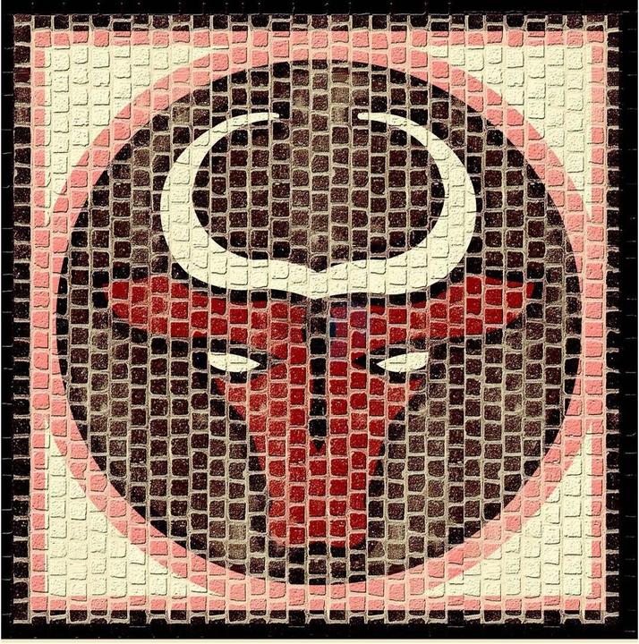 Image du produit Block Cuit. Mosaïque de pierre céramique - Signe du zodiaque Taureau (21 x 21 cm)