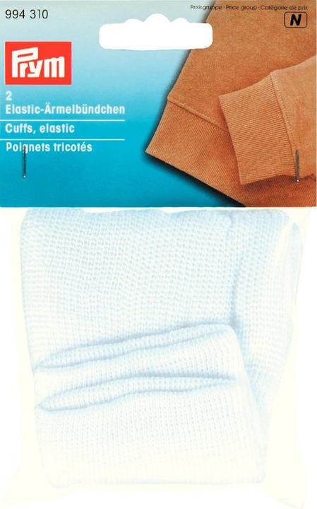 Produktbild Prym Elastic-Ärmelbündchen, weiss 9 cm, Karte 2 Stk.