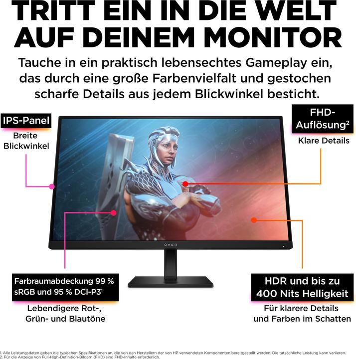 Image du produit HP OMEN/27/27"/IPS/FHD/165Hz/1ms/Black/2R (1920 x 1080 pixels, 27")